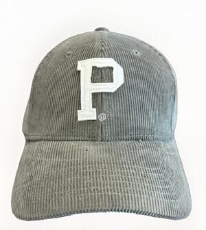 Portland Gear Mens Gray “P” Oregon Map Corduroy Leather Strapback Hat Cap
